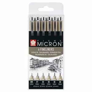 Sakura Pigma Micron Fineliners Set Black